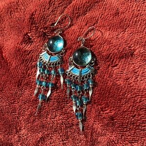 Vintage Glass Chandelier Earrings